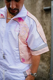 DSG in diamonds windbreaker.
