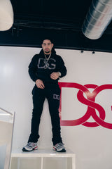 Rhinestone DSG sweatsuit.